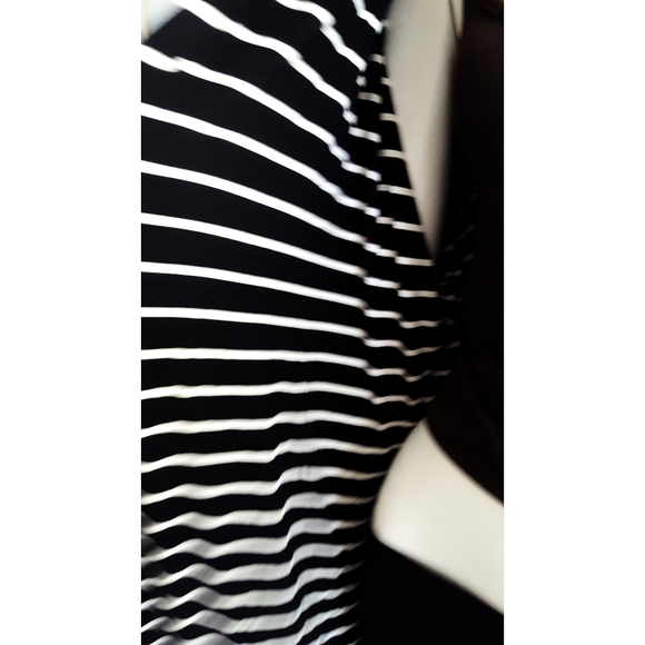 Reflections🔥Reversible💮Black White Striped Solid Cardigan Jacket - Picture 5 of 6